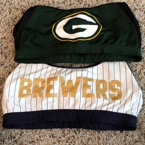 Lot of 2 Brewers & Packers VS Pink sports bras